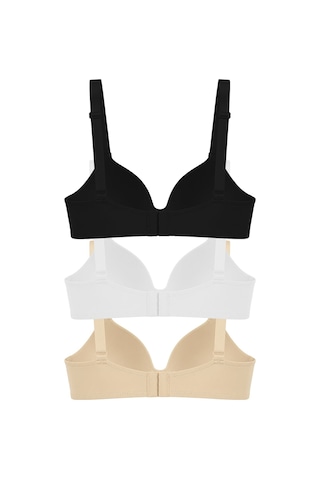 Cottonill Seamless Bra - Norea Micro Balensiz Dolgusuz Kadın Sütyen 3'lü Paket-2 Çok Renkli -