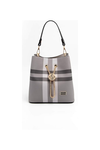 Silver Polo Kadın El Çantası 967 Mk84 45530 Gri Mat Siyah 45530 Gri Mat Siyah Çok Renkli