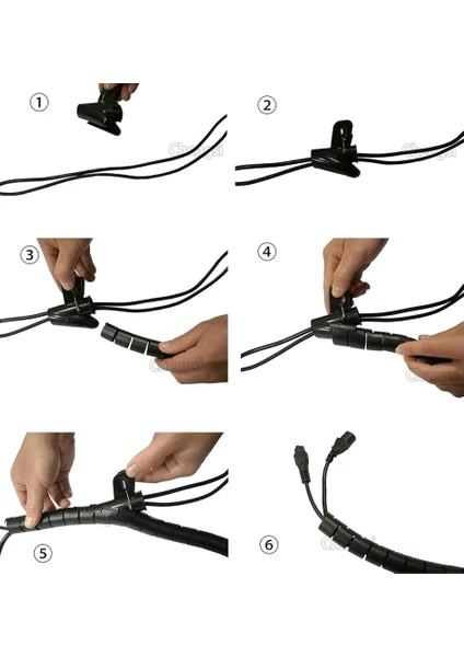 Güncelçarşı 2 Adet 1 Mt X 22 Mm Spiral Boru Kablo Kanalı Kablo Fiş Düzenleyici Toplayıcı Kordon Kablo Tutucu Beyaz