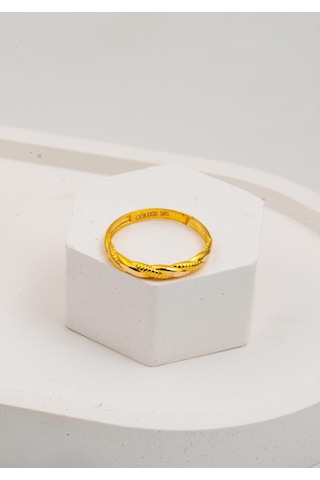 Bilezikci 14 Ayar Altın Burgulu Yüzük Sarı Altın