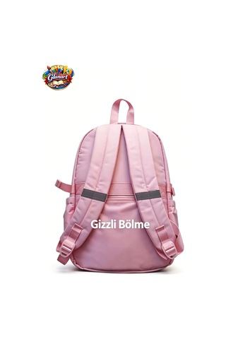 Astarlı 5 Bölümlü İlk Öğretim Çantası Termoslu Beslenme+ Kalemlik Set Su Geçirmez Kumaş Pembe