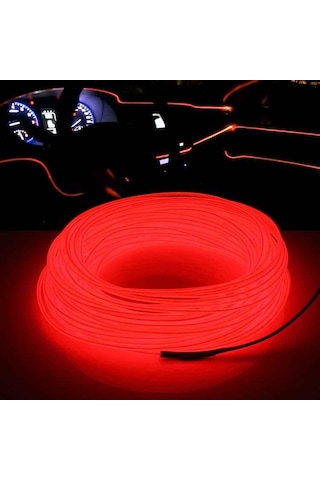 2 Metre 12V Kırmızı İp Neon İp Led Araç İçi Neon Led