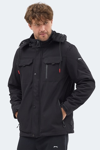 Slazenger Gleam Erkek Kapüşonlu Siyah Mont & Kaban Siyah