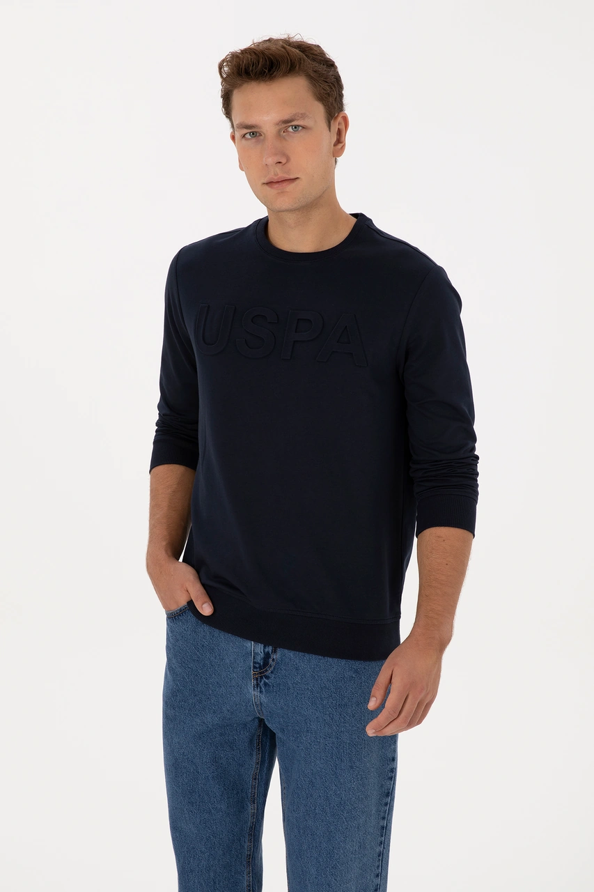 U.S. Polo Assn. Erkek Regular Fit Bisiklet Yaka Lacivert Basic Sweatshirt 50307793-VR033