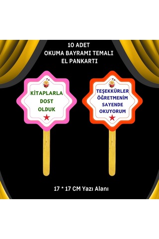 Okuma Bayramı / Şenliği Temalı 10 Lu El Pankartları