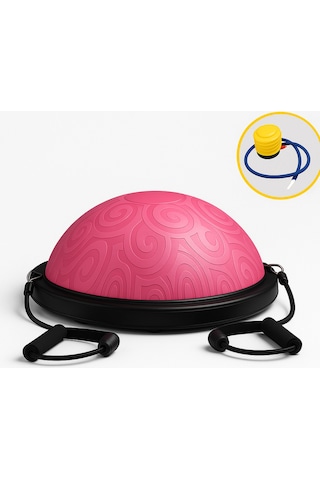 Evapera Yeni Nesil Modern Uluslararası Standartlarda Denge Mobilite Pilates Bosu Ball Aleti Topu 58cm Pembe
