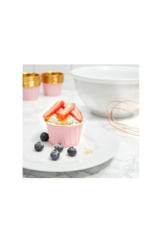 Metalik Pembe Gold Renk Muffin Cupcake Kek Kalıbı 25'li Çok Renkli