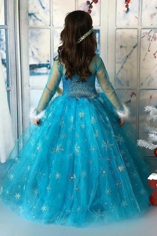 Parti Selesi Frozen Elsa Uzun Kol Kostüm Ve Doğum Günü Parti Seti 16 Kişilik Lüks Set Mavi