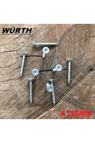 Würth Çinko Çelik Sunta Vidası 4X35 Çapı 4 MM Uzunluk 3.5 CM 500 Ad