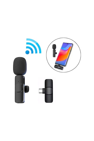 Ally K8 Lightning iPhone Uyumlu Tak Konuş Wireless Kablosuz Mini Yaka Mikrofonu Canlı Yayın Mikrofonu- 5775