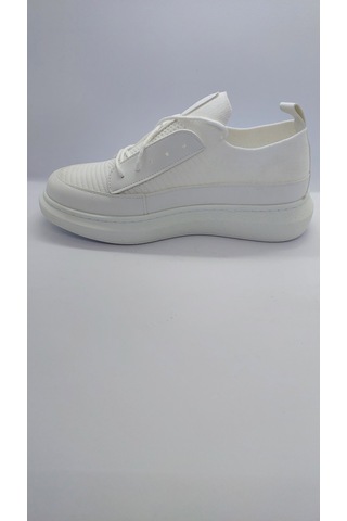 Tarzbu Kuback Rahat Taban Beyaz Triko Ayakkabı Yüksek Taban Sneaker Beyaz