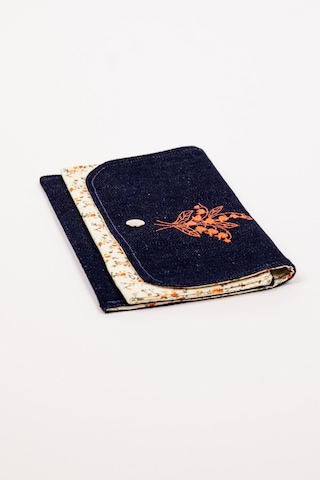 Fabric Craft Bag Kumaş Cüzdan Denim Çift Bölmeli 18x12 Cm Lacivert - Sarı