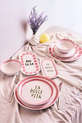 La Dolce Vita 8 Parça 2 Kişilik Yemek Takımı Cokrenklı Desenli