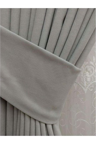 Açık Gri Ada Fon Perde Normal Pile 1'e 2,5 Pile-açık Gri Açık Gri