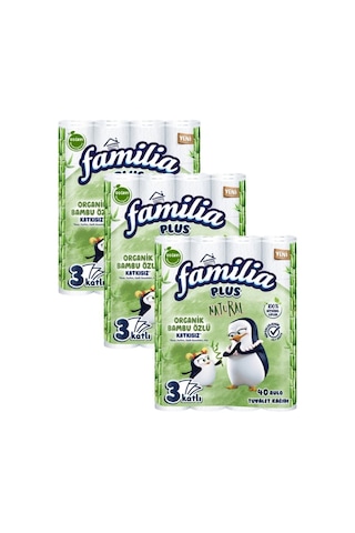 Plus Natural Tuvalet Kağıdı 40'lı 3 Paket