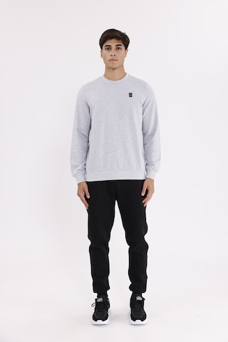 Rowinger Minimal Logolu Bisiklet Yaka Ribana Manşetli Rahat Kalıp Mevsimlik Sweatshirt Grey