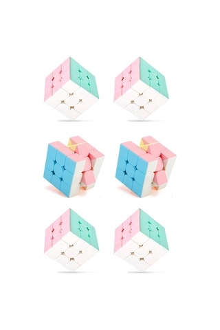 6 Adet Speed Cupe Rubik Küp Zeka Küpü 3x3 Pastel Renkler Hız Küpü,fidget Oyuncak Seyahat Zeka Oyunu