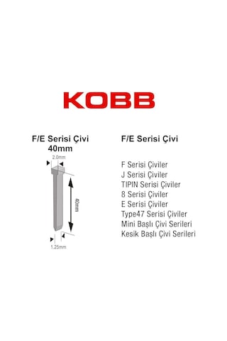 Kobb Kbz40f 40 Mm 2500 Adet Çivi