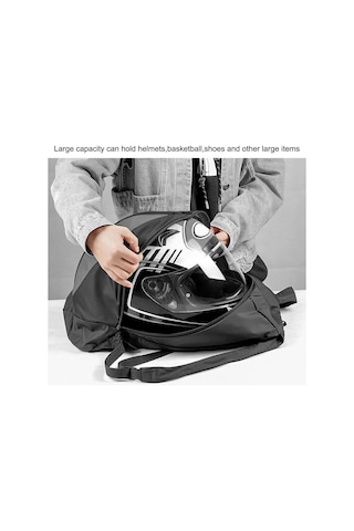 Hangfox Motosiklet Kaskı Çantası Sırt Çantası Nilon Malzeme 15x6x6cm Taşıma Çantası Siyah