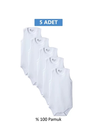 Gaye Bebe Beyaz Askılı Body Zıbın 2-7 Yaş Çocuklar İçin 5 Adet Alttan Çıtçıtlı Özel Gereksinimli Çok Renkli