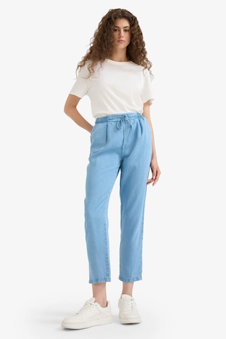 Defacto Pull On Carrot Fit Yüksek Bel Bilek Boy Akışkan Kumaş Yıkamalı Pantolon D8237AX25SM Mavi