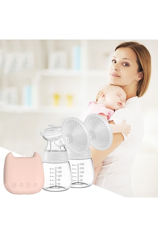 Elektrikli Göğüs Pompası 2 Mod 9 Emme Seviyesi Taşınabilir Otomatik Çift Göğüs Pompası Seti Konforlu Emzirme Süt Toplayıcı Ev Ofis Seyahat İçin