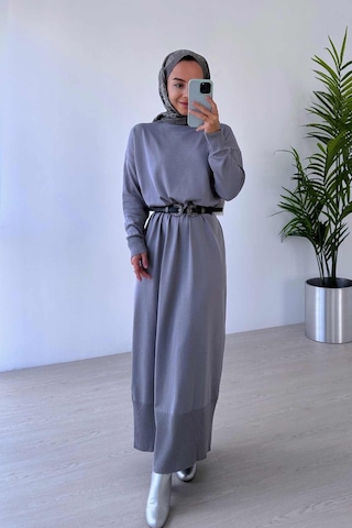 Merserize Elbise - Gri Gri