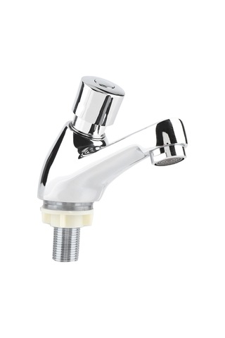 Xindoker Tam Bakır Tek Soğuk Suyu Zaman Gecikmeli Basma Tipi Lavabo Musluğu 4-6 Saniye Otomatik Kapanma, Su Tasarrufu