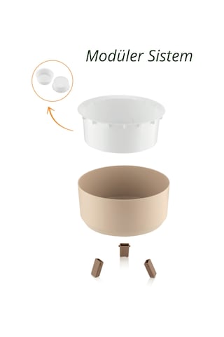 Nandy Home Tripot Model Saksı Seti Krem 3'lü