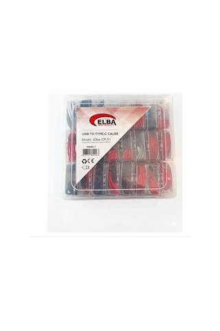 Elba Cp-01 Şeffaf Kutulu Usb To Type-c Renkli Kırmızı,lacivert,beyaz,gri,bordo 24lü Şarj Kablosu