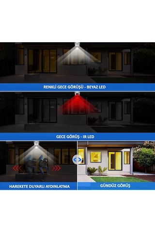 Okam 3011 Çift Kameralı Hareket Takipli Gece Sensörlü Çift Siren Su Geçirmez Wifi Ip Kamera