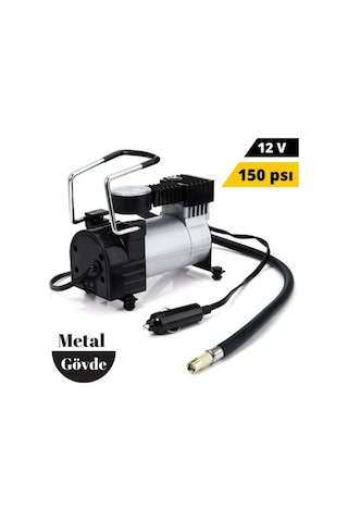Metal Hava Kompresörü 12 Volt Çelik Gövde