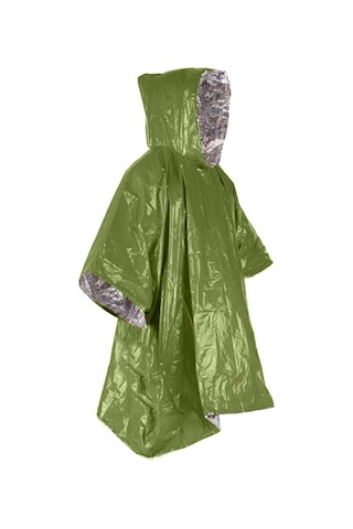 Konesam Acil Durum Pelerin, Dış Mekan Yürüyüşü Ve Bisiklet Sürüşü İçin Alüminyum Folyo Yansıtıcı, Kollüksüz Şapkalı, Zeytin Yeşili Yeşil