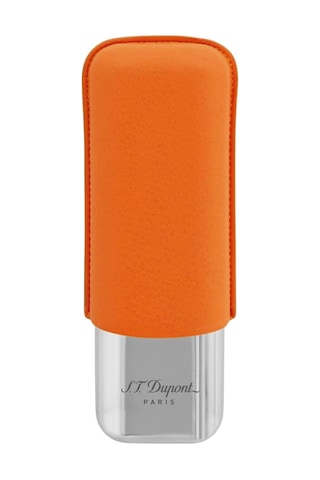 S.t. Dupont Deri Metal Puro Kılıfı Orange/krom 2li 60ring