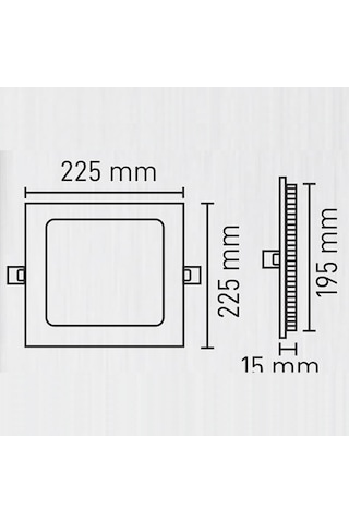Maxled 18w Siyah Kasa Kare Sıva Altı Led Panel 6500k Beyaz Siyah