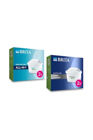 BRITA Maxtra Pro Yedek Su Arıtma Filtresi - 2x Kireç Uzmanı + 2x All-In-1