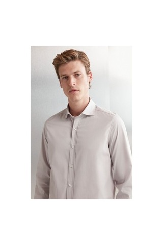 5in1Canpolat Açık Gri Slim Fit Erkek Gömlek: %100 Pamuklu Rahat Tasarım 750