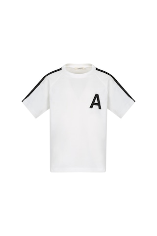 Luess Erkek Çocuk A Baskılı Alt Üst Takım - Beyaz - Siyah