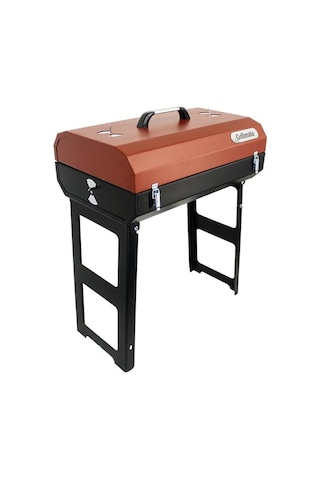 Grillmate Cookout Katlanır Ayak Kilitli Barbekü Mangal-kırmızı