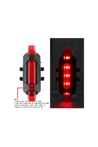 Forte Gt Bisiklet Işığı Usb Şarjlı Led Ön Arka Set Xbyc 6116 Siyah