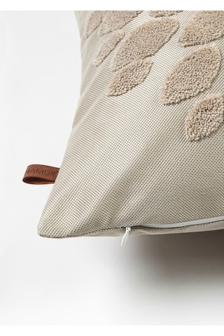 Bohem Özel Tasarım Punch Panç Desen Kare Dekoratif Kırlent Kılıfı 43x43 cm Flower Natural