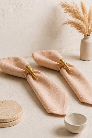 2'li Deniz Yıldızı Metal Gold Peçete Yüzüğü-napkin Ring Peçete Tutucu Gold
