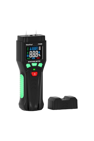 Ximistore9 Mastfuyi Fy886b İğne Tipi Nem Ölçer, Hızlı Doğru Ölçüm, Görsel Göstergeler, Ahşap, İnşaat Malzemeleri İçin, Pil Yok Siyah+yeşil