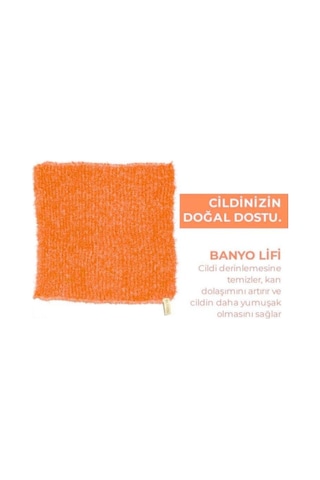 Extra Esnek Turuncu Banyo Lifi Malzemeden Üretilmiş 30x40 Cm Tüm Cilt Tiplerine Uygun