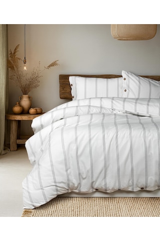 Cotton Collection Tek Kişilik Çizgili Nevresim Seti Seroya Renkli