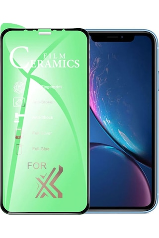 Apple Uyumlu iPhone Xr Ekran Koruyucu 9D Seramik Nano Tam Kaplayan Kavisli