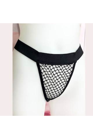 Motto10butik Bacio Fantezi Fileli Bayan Tangası Bc0025 Siyah