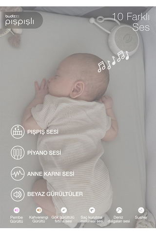 Budizzz Beyaz Gürültü Cihazı Bebek Uyku Arkadaşı