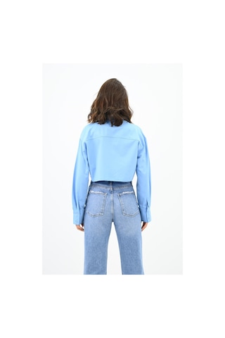 Koza Butik Kadın Crop Cep Detaylı Gömlek 1672-24 001
