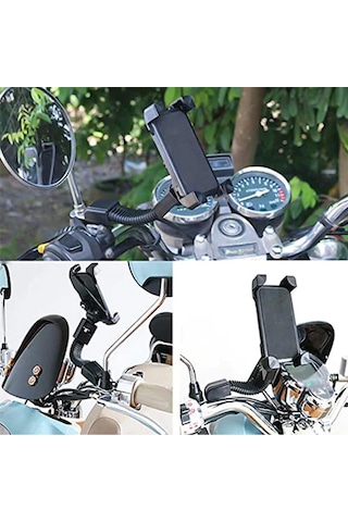 Thentech Motosiklet Bisiklet Ve Scooter İçin Telefon Tutucu Siyah
